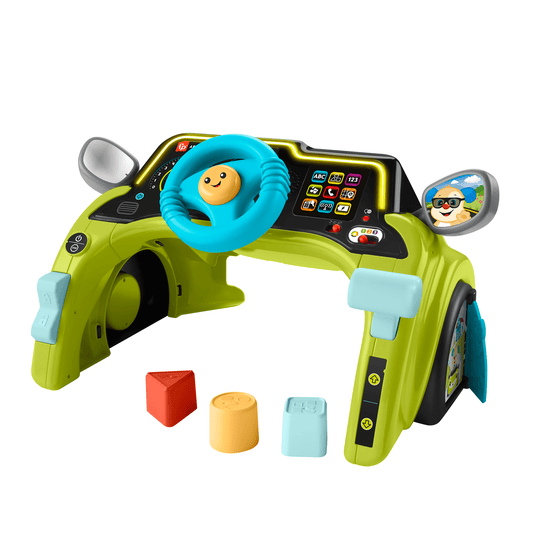 Fisher-Price Laugh & Learn Sit & Steer Driver Activity Center Baby & Toddler Learning Toy, Multilanguage Version